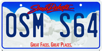 SD license plate 0SMS64