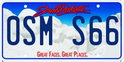 SD license plate 0SMS66