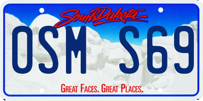 SD license plate 0SMS69