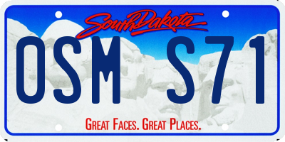 SD license plate 0SMS71