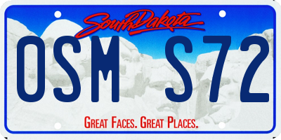 SD license plate 0SMS72