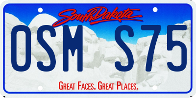 SD license plate 0SMS75