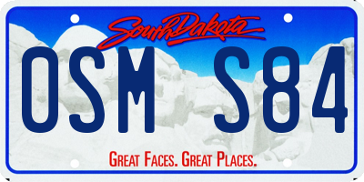 SD license plate 0SMS84