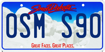 SD license plate 0SMS90