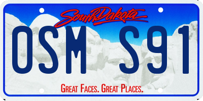 SD license plate 0SMS91
