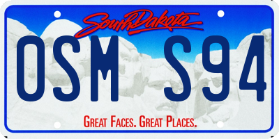 SD license plate 0SMS94