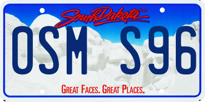 SD license plate 0SMS96