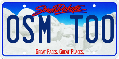 SD license plate 0SMT00