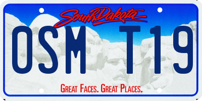 SD license plate 0SMT19