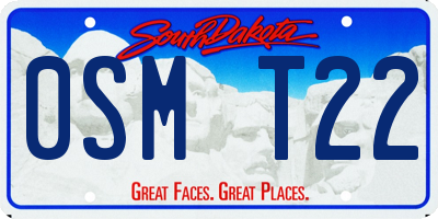 SD license plate 0SMT22