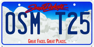 SD license plate 0SMT25
