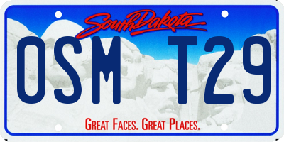 SD license plate 0SMT29