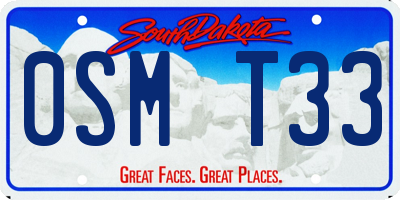 SD license plate 0SMT33