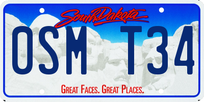 SD license plate 0SMT34