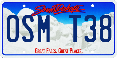 SD license plate 0SMT38