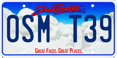 SD license plate 0SMT39