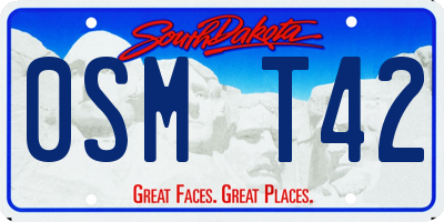 SD license plate 0SMT42