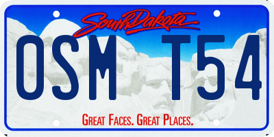 SD license plate 0SMT54