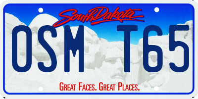SD license plate 0SMT65
