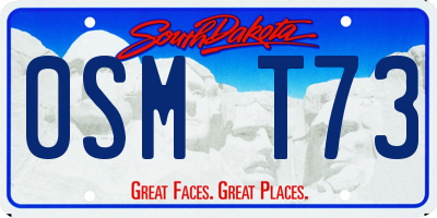 SD license plate 0SMT73