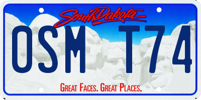 SD license plate 0SMT74
