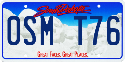 SD license plate 0SMT76