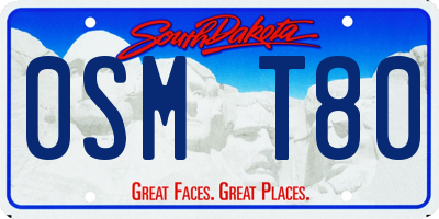 SD license plate 0SMT80