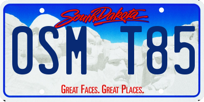 SD license plate 0SMT85