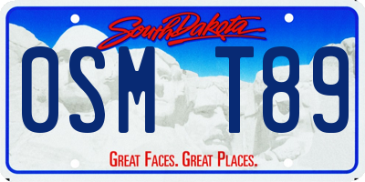 SD license plate 0SMT89