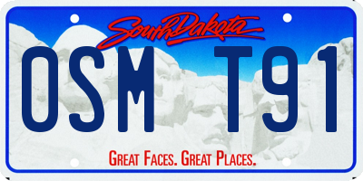 SD license plate 0SMT91
