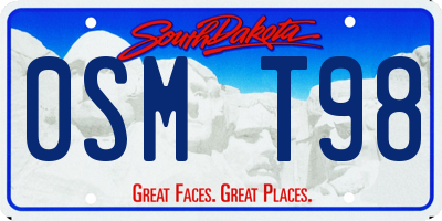 SD license plate 0SMT98