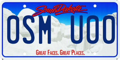 SD license plate 0SMU00