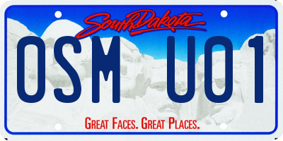 SD license plate 0SMU01