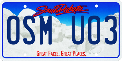 SD license plate 0SMU03