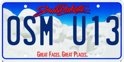 SD license plate 0SMU13