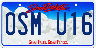 SD license plate 0SMU16