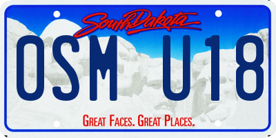 SD license plate 0SMU18