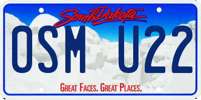 SD license plate 0SMU22