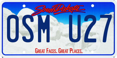 SD license plate 0SMU27