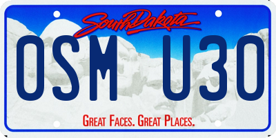 SD license plate 0SMU30