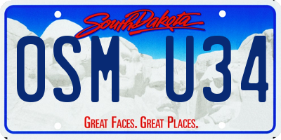 SD license plate 0SMU34