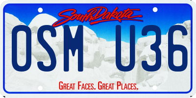 SD license plate 0SMU36