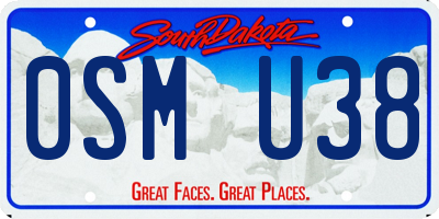 SD license plate 0SMU38