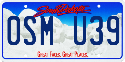 SD license plate 0SMU39