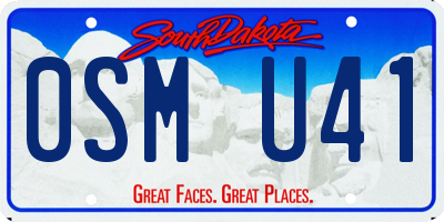 SD license plate 0SMU41