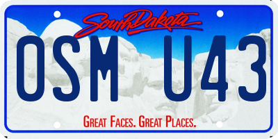 SD license plate 0SMU43