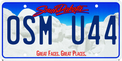 SD license plate 0SMU44