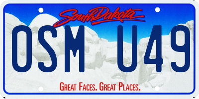 SD license plate 0SMU49