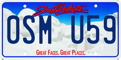 SD license plate 0SMU59