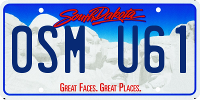 SD license plate 0SMU61